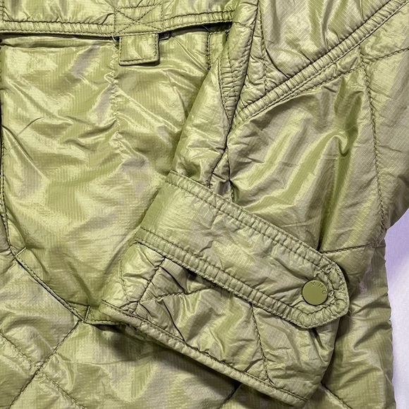 Mango Green Olive Quilted Ultralight Puffer Jacket Coat Packable - Small - Picture 12 of 15